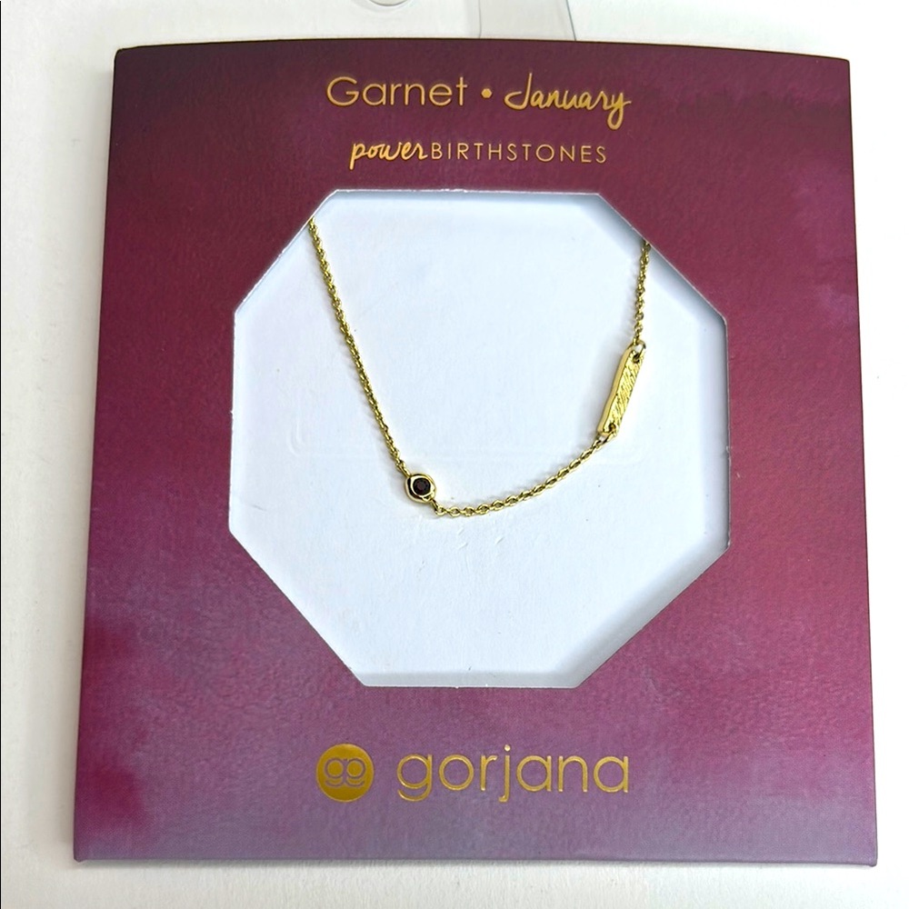 Gorjana Gold Garnet January Power Birthstone Necklace